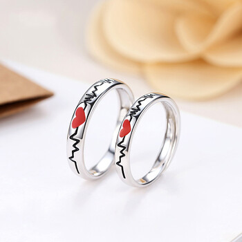 法梵希(farfoensy)999银情侣戒指男女一对日韩简少女爱心叹息桥网红