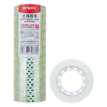 晨光(M&G)文具透明胶带 高透易撕小胶带 开学必备学生手工胶布12mm30y(27.42米/卷) 12卷装AJD97320