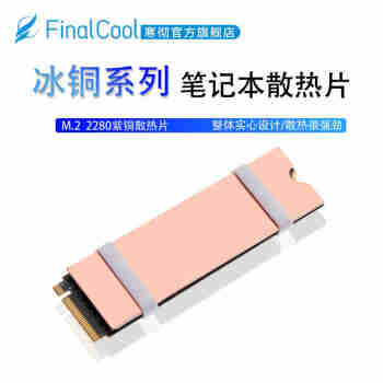 寒彻（FinalCool） 冰铜紫铜固态散热片M.2 2280散热器马甲笔记本NVMe固态导热硅片 冰铜M2（1mm厚双铜片装配导热硅片）