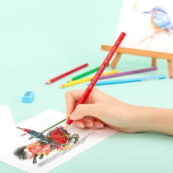 辉柏嘉（Faber-castell）骑士经典油性彩铅笔60色彩色铅笔手绘专业画笔+60孔笔帘美术写生画画笔