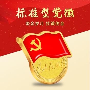 法拉蒙（faramon）2024年新版国家标准型为人民服务党徽高档强磁扣胸章别针党员胸徽章胸针