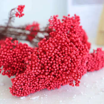 爱满 Aiman Ins北欧森系家居装饰永生花小米花摆拍道具插花真花摆件家居装饰sn6867 永生 红色小米一束不带花瓶 图片价格品牌报价 京东