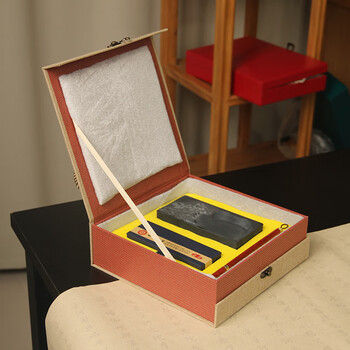 一海堂 文化文房四宝 笔墨纸砚礼盒兼毫狼毫羊毫毛笔砚台镇尺墨条笔搁国庆节中秋文房套装 徽州文礼文房套装