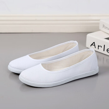 mathderay护士鞋女4季舒适平底新款医院工作美容鞋老北京布鞋女小白鞋