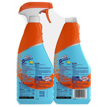 威猛先生（Mr Muscle）油污清洁剂(500g+500g)*3组6瓶柠檬香厨房重油污净油烟净