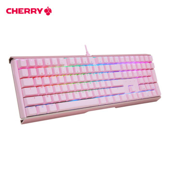 CHERRY樱桃 MX3.0S机械键盘 游戏键盘 电竞键盘 办公电脑键盘 RGB混光键盘 合金外壳 无钢结构 粉色茶轴