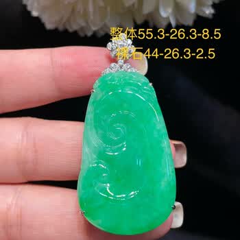 翡翠糯种满绿如意型号规格- 京东