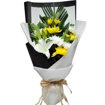 钰尚清明鲜花扫墓用花祭奠祭祀丧礼鲜花白菊花黄菊花花束花篮全国同城
