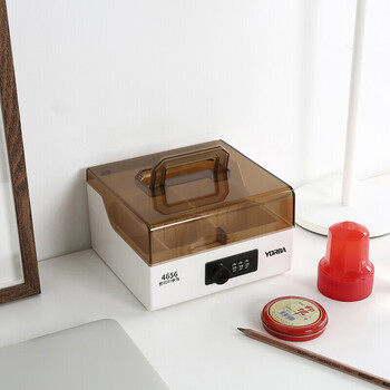 优必利 手提印章盒财务印章箱 多功能收纳箱机械密码锁透明翻盖 4656机械密码印章箱 白咖 优必利 手提印章盒财务印章箱 多功能收纳箱机械密码锁透明翻盖 4656机械密码印章箱 白咖