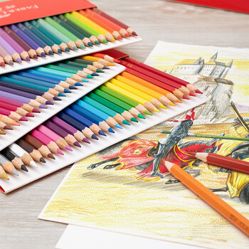 辉柏嘉（Faber-castell）彩铅彩色铅笔油性彩铅绘画套装画画工具学生绘画100色骑士系列纸盒装515700开学礼物