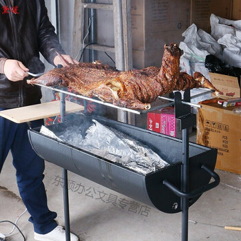烤全羊炉大号加厚烧烤炉户外无烟木炭烧烤人以上烤乳猪羊腿烤架