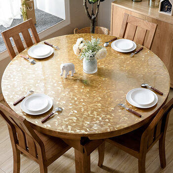 【官方旗舰】歺桌垫pvc防水防油防汤免洗水晶版圆形餐桌布软玻璃圆桌