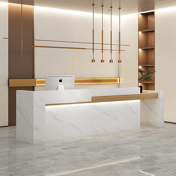 晟煦中式仿大理石酒店公司前台接待台柜台服装店美容院收银台简约吧台