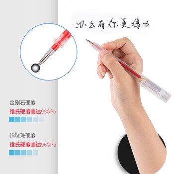 得力(deli)中性笔笔芯s760红色0.5mm子弹头签字笔芯水笔替芯20支装