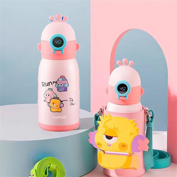 苏泊尔（SUPOR）保温杯 智能儿童水杯带吸管杯套直饮壶 KC60KG20赛跑冠军600ML