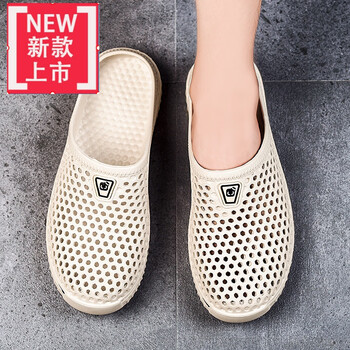 xu)大头踩屎感洞洞鞋男户外开车办公室凉鞋手术室款夏季镂空包头拖鞋