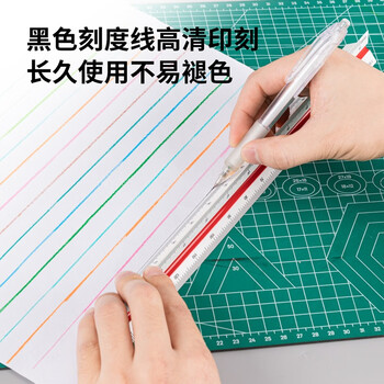 得力(deli)30cm多色标识三棱比例尺子 6种比例 多功能绘图尺子