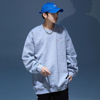 冠军(champion)卫衣外套男春秋潮流ins嘻哈休闲情侣装 浅蓝色 m