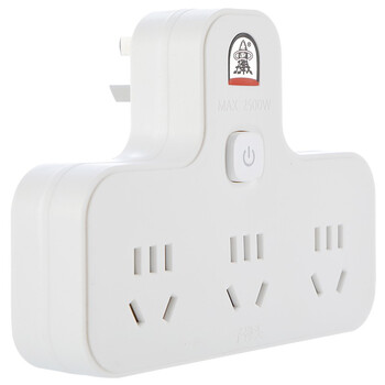 子弹头 一转三插座/一转多总控开关/电源转换器/转换插头/3位无线插座/转换插板 TS-556K