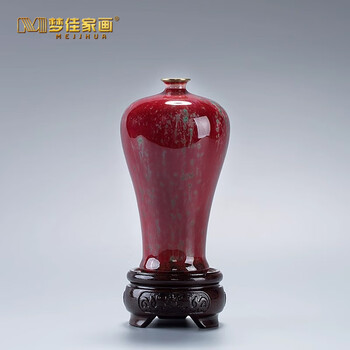 AI166 清康熙 缸豆紅釉瓶・缸豆紅釉醉瓶☆中国古玩