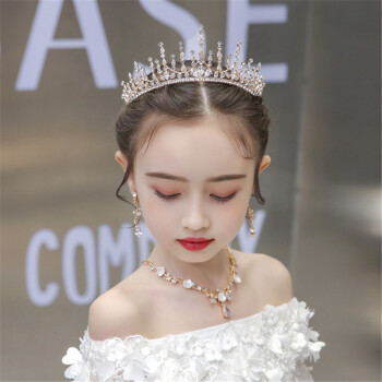 生日礼服配饰发箍走秀表演公主的王冠小女孩可爱金色皇冠单个5岁以上