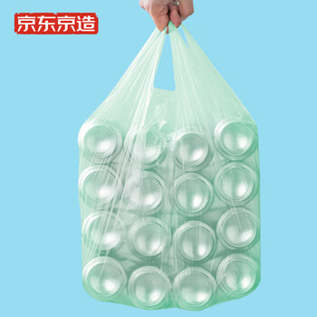 京东京造 背心式垃圾袋45*60cm*60只 超厚15μ1.5丝 手提厨房家用加厚中号