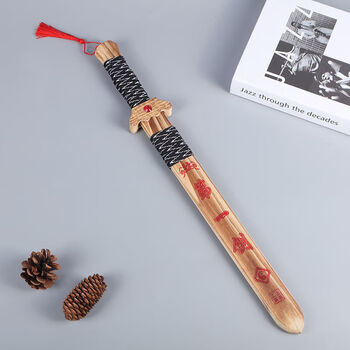 佧森滋木刀带鞘木剑儿童户外玩具青龙剑舞台表演道具全竹木制男孩生日