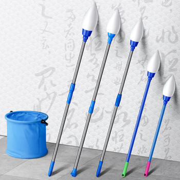 反转地书笔广场水写毛笔写字儿童老人注水海绵头公园写字大毛笔地板书法户练字笔1支【儿童款粉色】