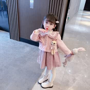 雅晴雨女童连衣裙014一岁春秋新款小童衣服女宝宝加半小女孩套装女童