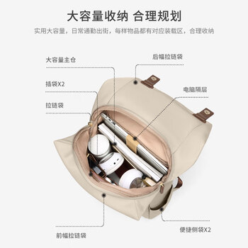 高尔夫（GOLF）双肩电脑包女16英寸手提笔记本包华为商务出差旅行背包书包大学生