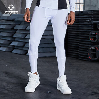 篮球紧身裤男压缩打底裤训练跑步器械运动七分裤长裤z120311406纯白色