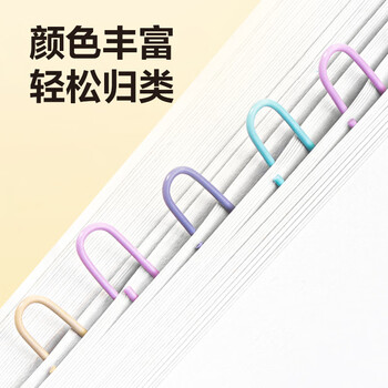 得力29mm莫兰迪彩色回形针 3#金属曲别针 办公室文具用品 资料收纳整理用品 100枚/盒 0024-A