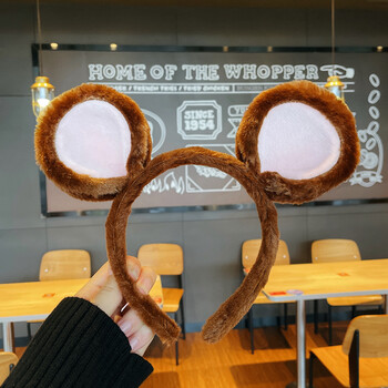 念芙可爱毛绒猴子耳朵发箍甜美小猴头箍搞怪发卡动物卡通头饰发饰 圆