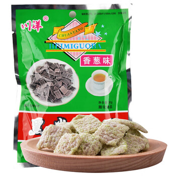 川洋 黑米锅巴30g*10袋 麻辣 /香葱味 休闲办公室零食 葱香味