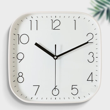 正方形挂钟客厅现代简约家用时尚静音卧室时钟表餐厅挂式挂墙挂表光阴