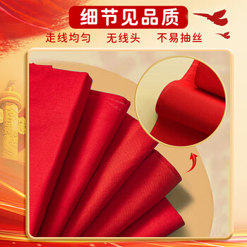 金值纯棉红领巾 小学生通用少先队员绸缎红领巾一二年级手系打结柔软红领巾 国标1米/3条装