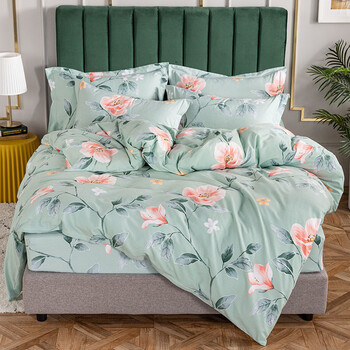 家纺四件套全棉加厚磨毛四件套纯棉床单床笠款秋冬保暖单双人四件套 