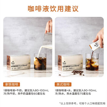 Peets Coffee皮爷peets纯萃咖啡液0糖0脂美式拿铁冷萃黑咖啡33ml*10袋（冷藏）