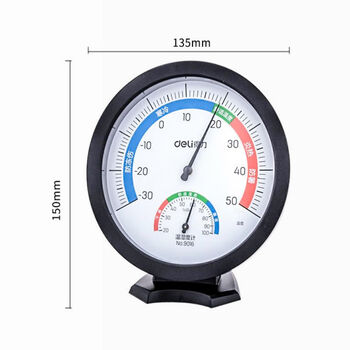 得力(deli) 9016室内外温湿度计家用温度计可悬挂可摆放有底座温度计 黑色1台装 得力(deli) 9016室内外温湿度计家用温度计可悬挂可摆放有底座温度计 黑色1台装