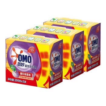 奥妙（OMO） 洗衣皂 超效洗衣皂·薰衣草香氛(200gx3块) * 3组 不伤衣物