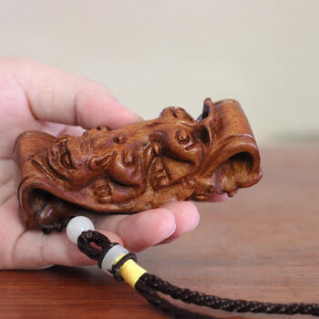 天然老挝木雕手把件木质工艺品小摆件实木雕刻把玩送礼小件貔貅如意