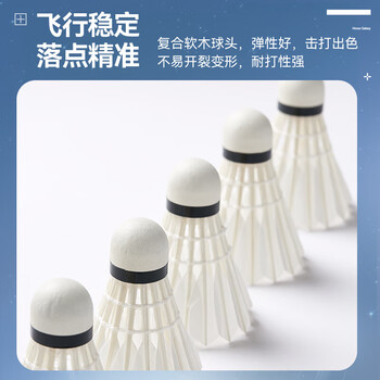 川崎（KAWASAKI）羽毛球耐打王训练球比赛用球飞行稳定羽球穿越星河7 12只装