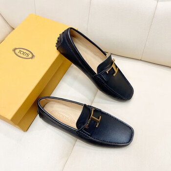 托德斯(tods)欧洲站男鞋休闲皮鞋男真皮豆豆鞋男2023新款舒适一脚蹬