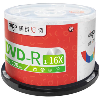 爱国者（aigo） DVD-R 空白光盘/刻录盘 16速4.7GB 桶装50片