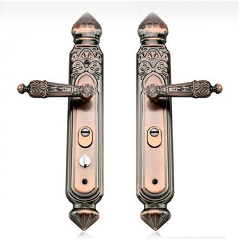 红古铜防盗门拉手把手大门锁加厚锌合执手大门把手门锁对开门把双开门