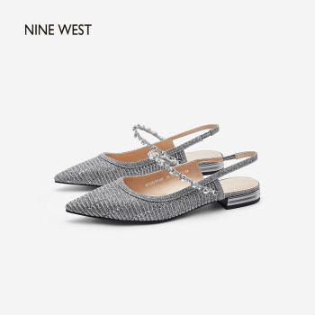 Nine Westa Nine West 玖熙夏季羊反绒单鞋 尖头踝带低跟带钻包头粗跟时尚女凉鞋a枪色39 行情报价价格评测 京东