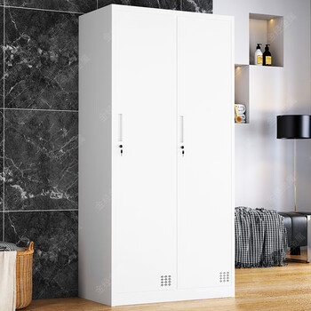 金经金属钢制更衣柜铁皮柜员工柜存包柜暖白二门储物柜升级加厚款