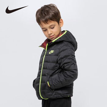 nike耐克童装男女童双面穿轻薄羽绒服2021冬季儿童保暖连帽上衣