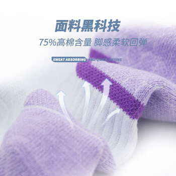 kawasaki川崎专业羽毛球袜运动袜透气包裹加厚毛巾底女款中袜3双装三色 kawasaki川崎专业羽毛球袜运动袜透气包裹加厚毛巾底女款中袜3双装三色