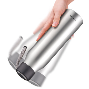 齐心（COMIX）保温杯304不锈钢内胆手提保温杯男士商务黑色LC-509 600ml 